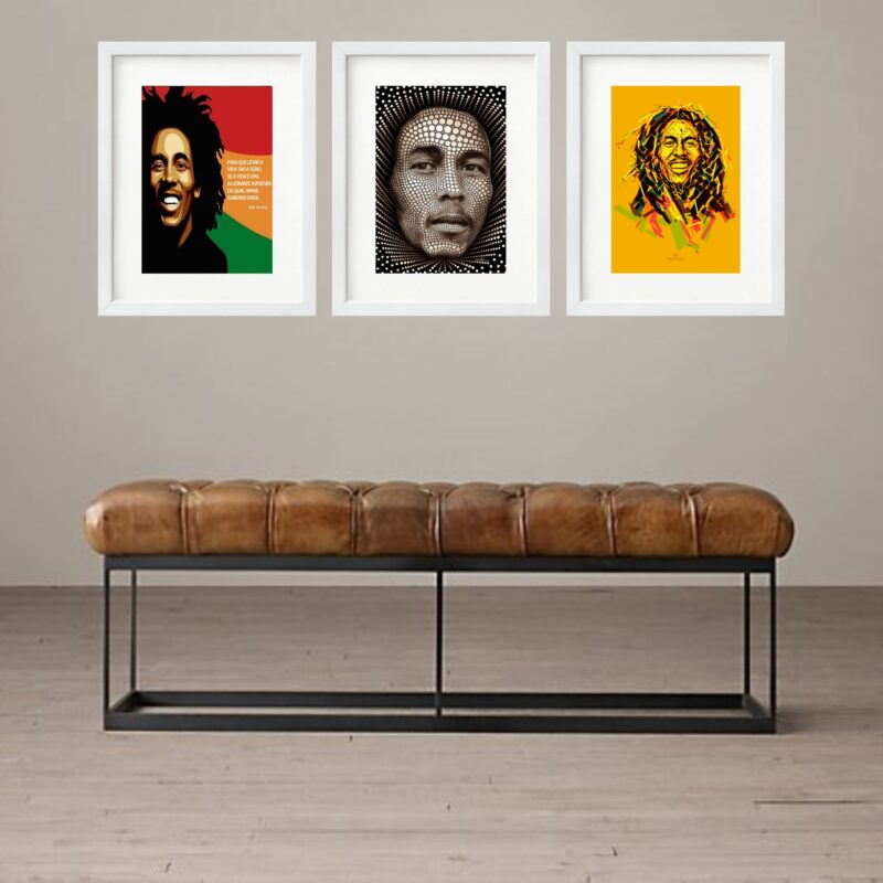 Kit 3 Quadros Grandes Bob Marley - 60x48cm b
