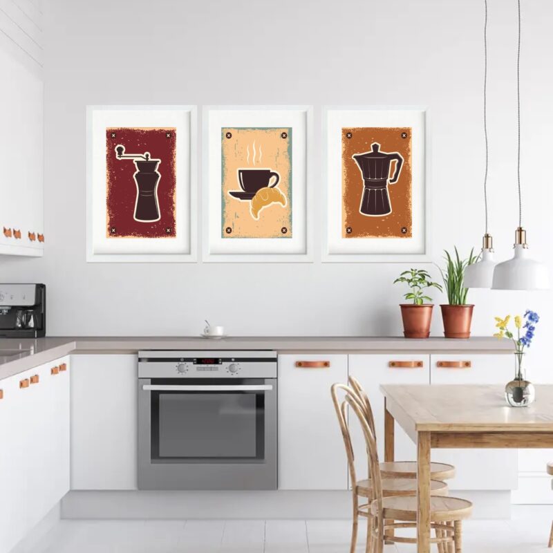Kit 3 Quadros Grandes Café Vintage 60x48cm - Image 2