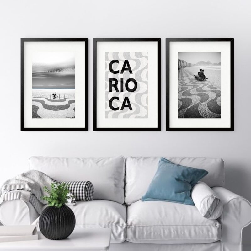 Kit 3 Quadros Grandes Carioca - 60x48cm