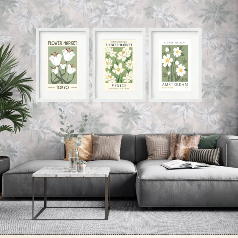 Kit 3 Quadros Grandes Flower Market Collection 60x48cm - Image 2