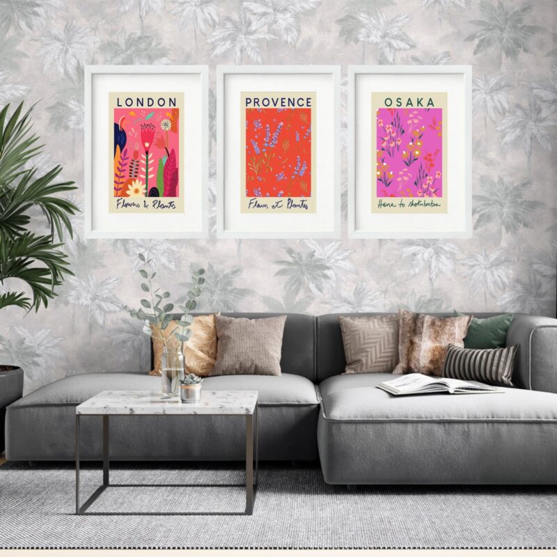 Kit 3 Quadros Grandes Flower et Plants Collection 60x48cm - Image 2