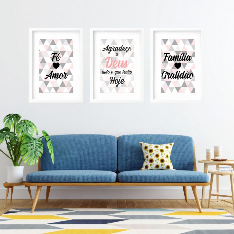 Kit 3 Quadros Grandes Frases Amor 60x48cm - Image 2