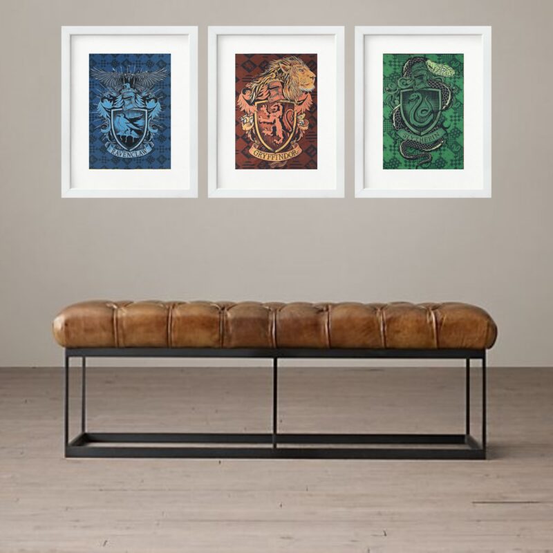 Kit 3 Quadros Grandes Harry Potter Houses - 60x48cm b