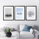Kit 3 Quadros Grandes Inverno - 60x48cm