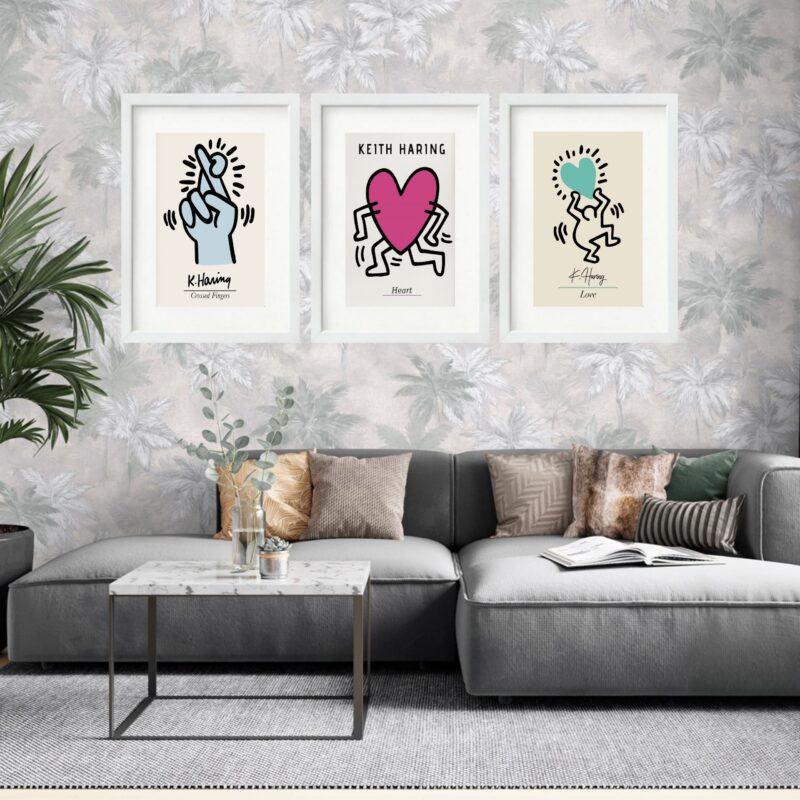 Kit 3 Quadros Grandes Keith Haring Collection I 60x48cm - Image 2