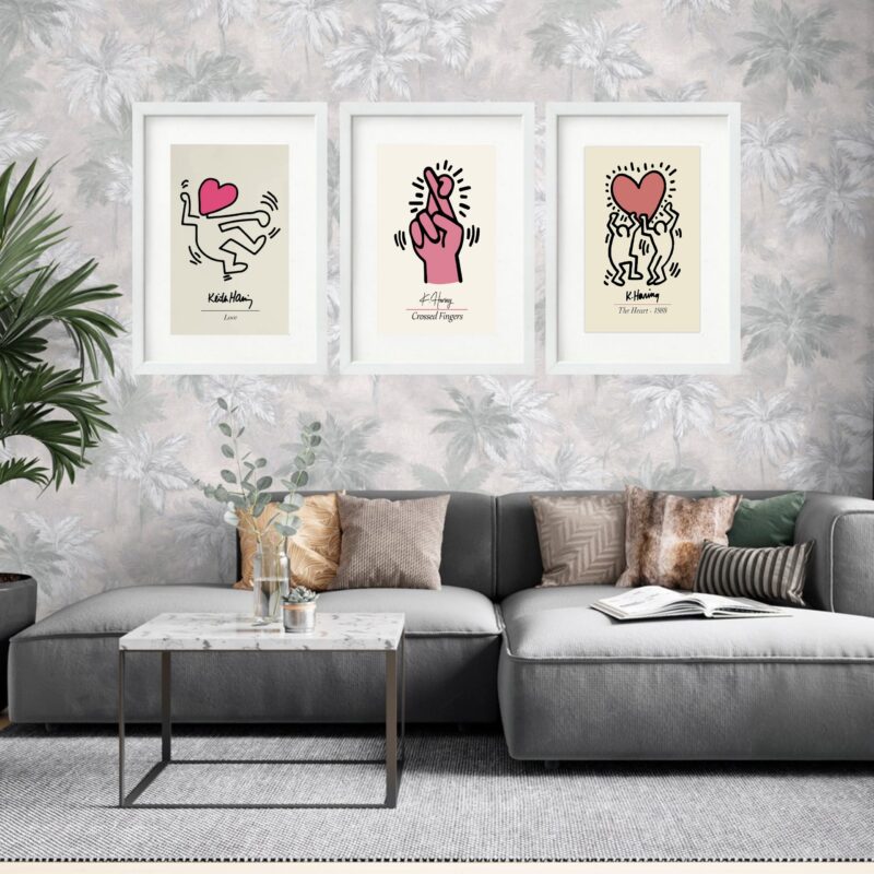 Kit 3 Quadros Grandes Keith Haring Collection 60x48cm - Image 2