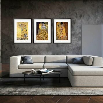 Kit 3 Quadros Grandes Klimt Collection 60x48cm