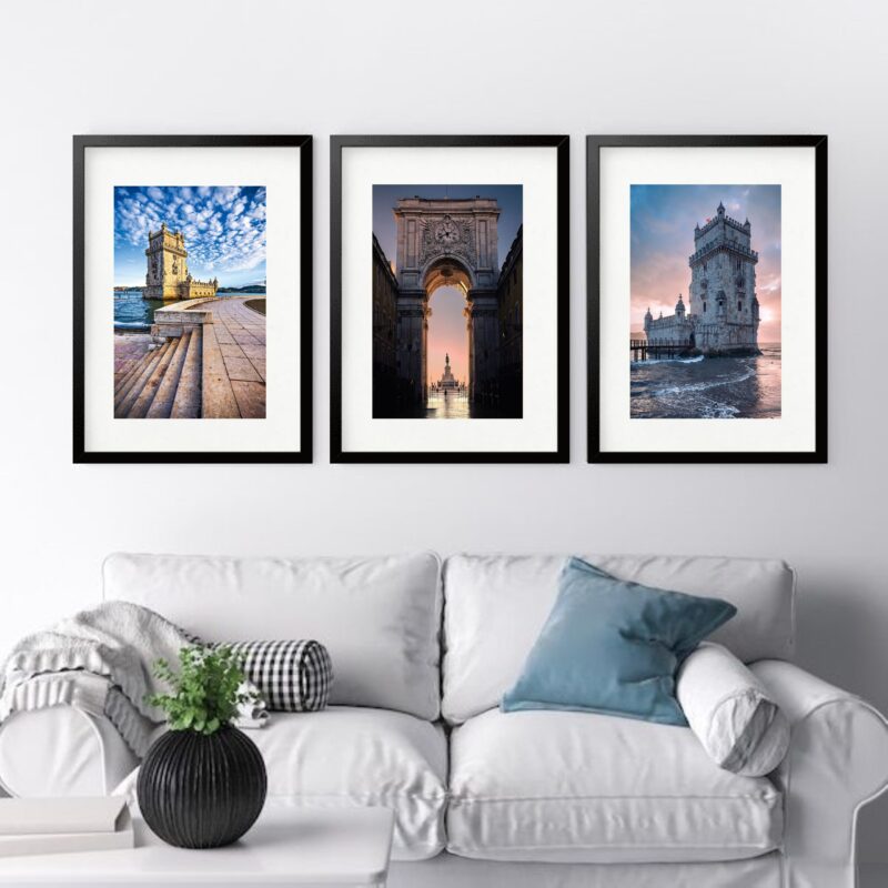Kit 3 Quadros Grandes Lisboa - 60x48cm