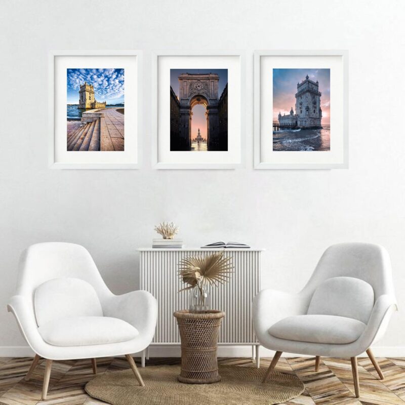 Kit 3 Quadros Grandes Lisboa - 60x48cm b