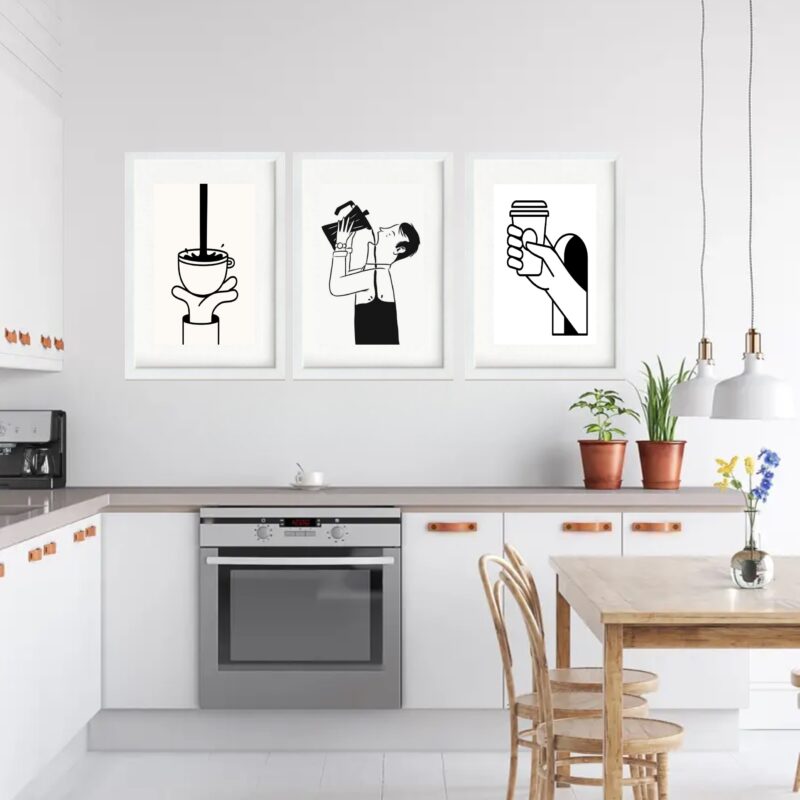Kit 3 Quadros Grandes Love Coffee 60x48cm - Image 2