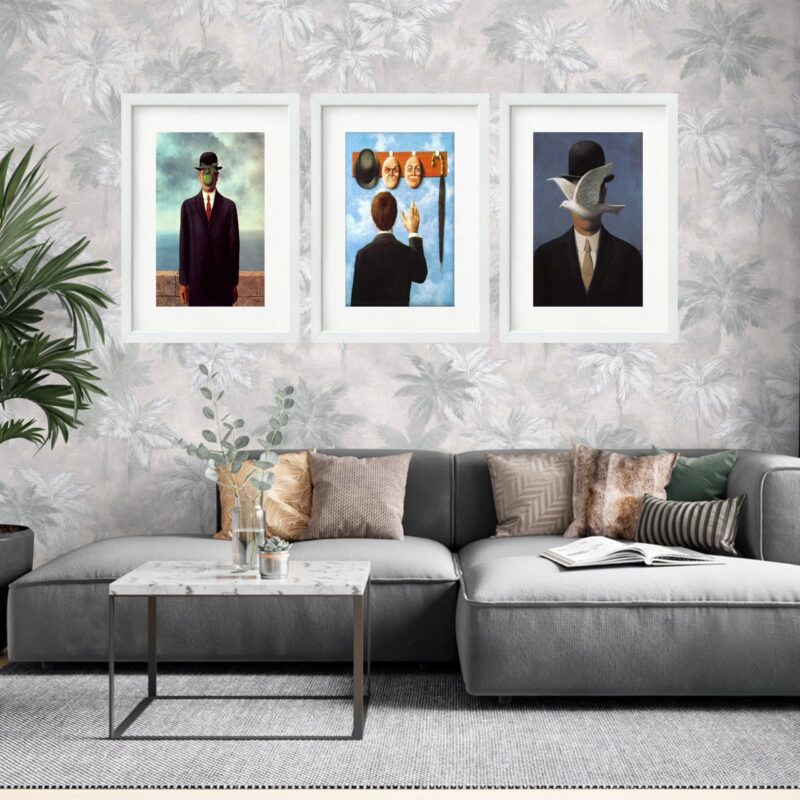 Kit 3 Quadros Grandes Magritte Collection 60x48cm - Image 2
