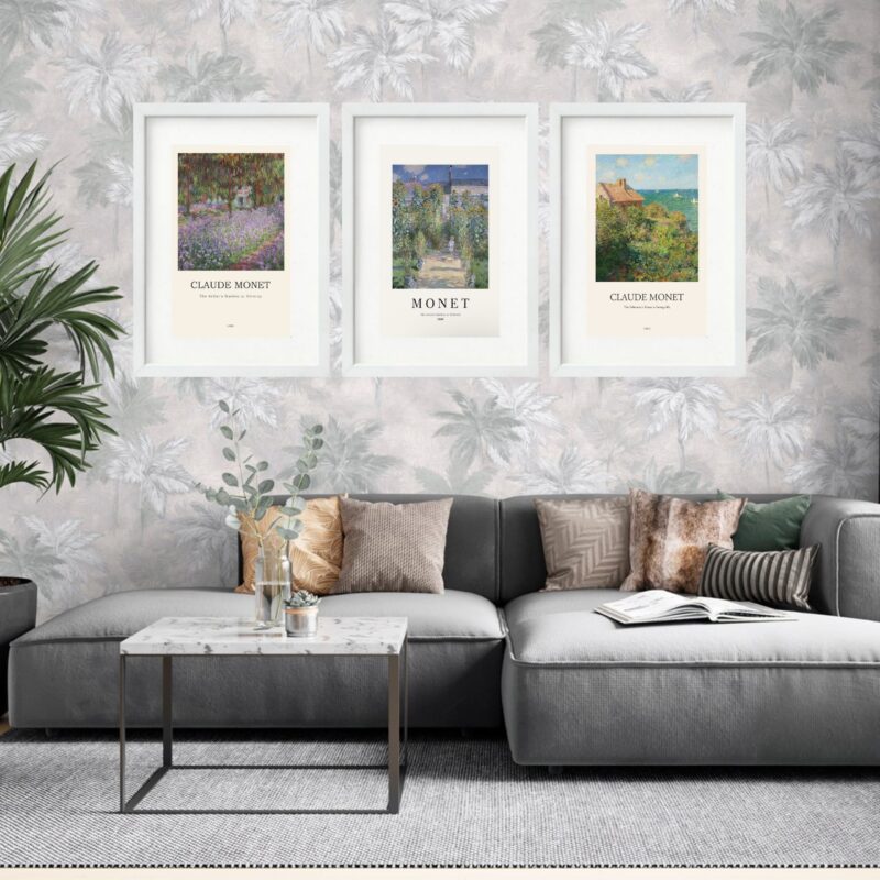 Kit 3 Quadros Grandes Monet Garden Collection 60x48cm - Image 2