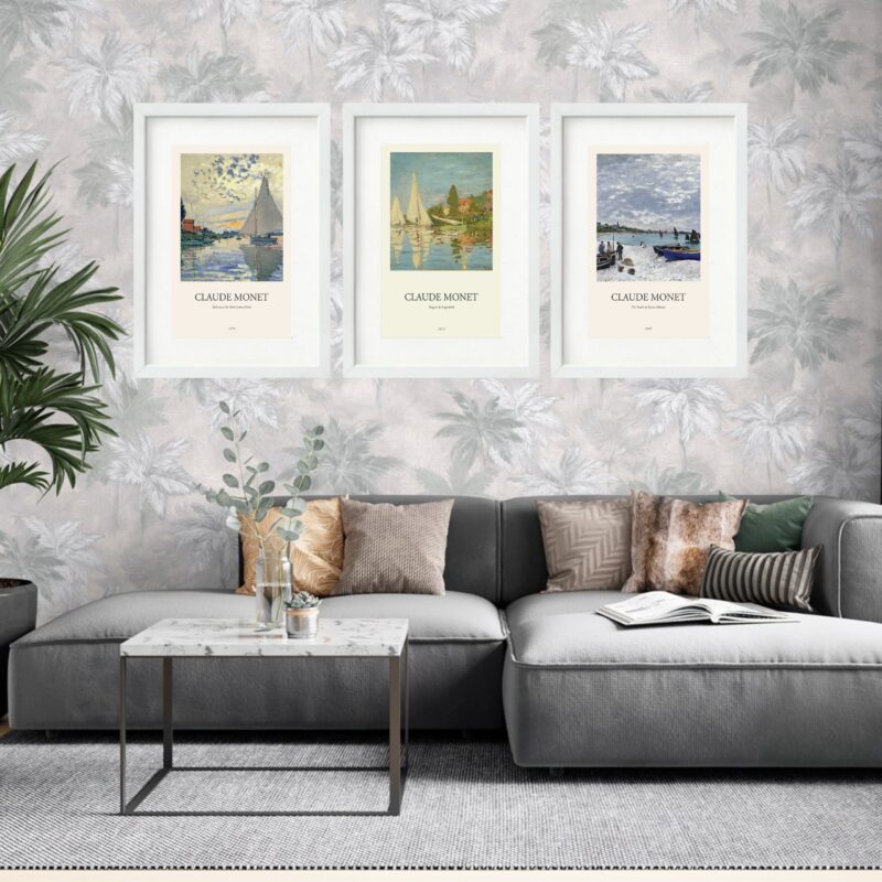 Kit 3 Quadros Grandes Monet Impressionist Collection 60x48cm - Image 2
