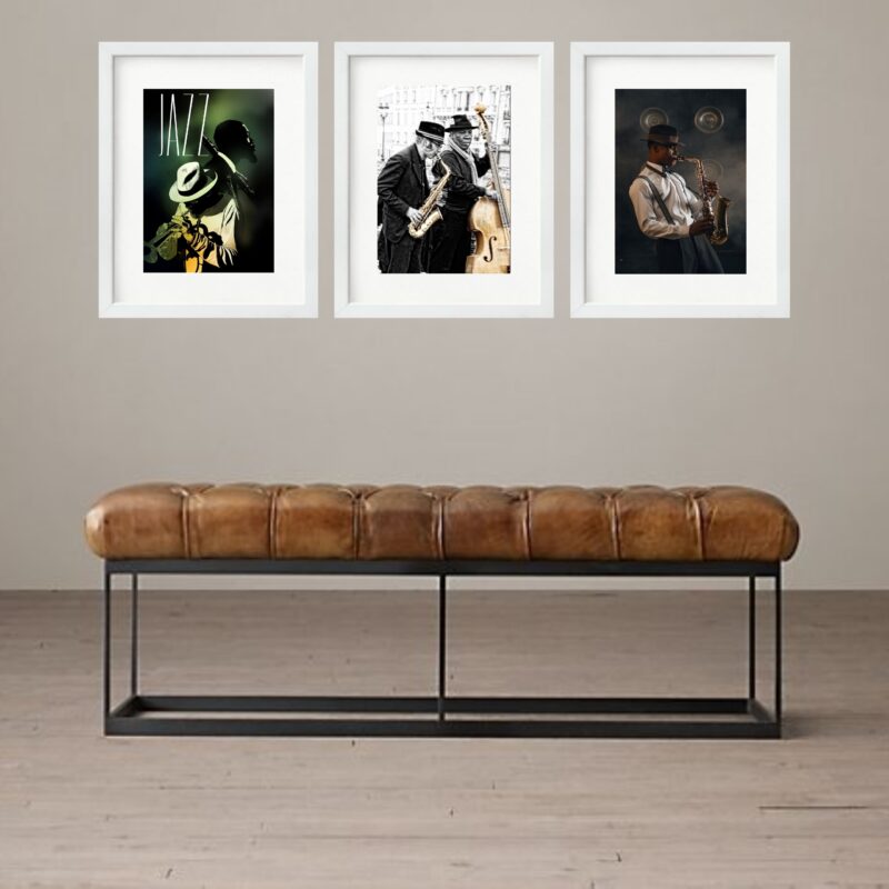 Kit 3 Quadros Grandes Músicos Jazz - 60x48cm - Image 2