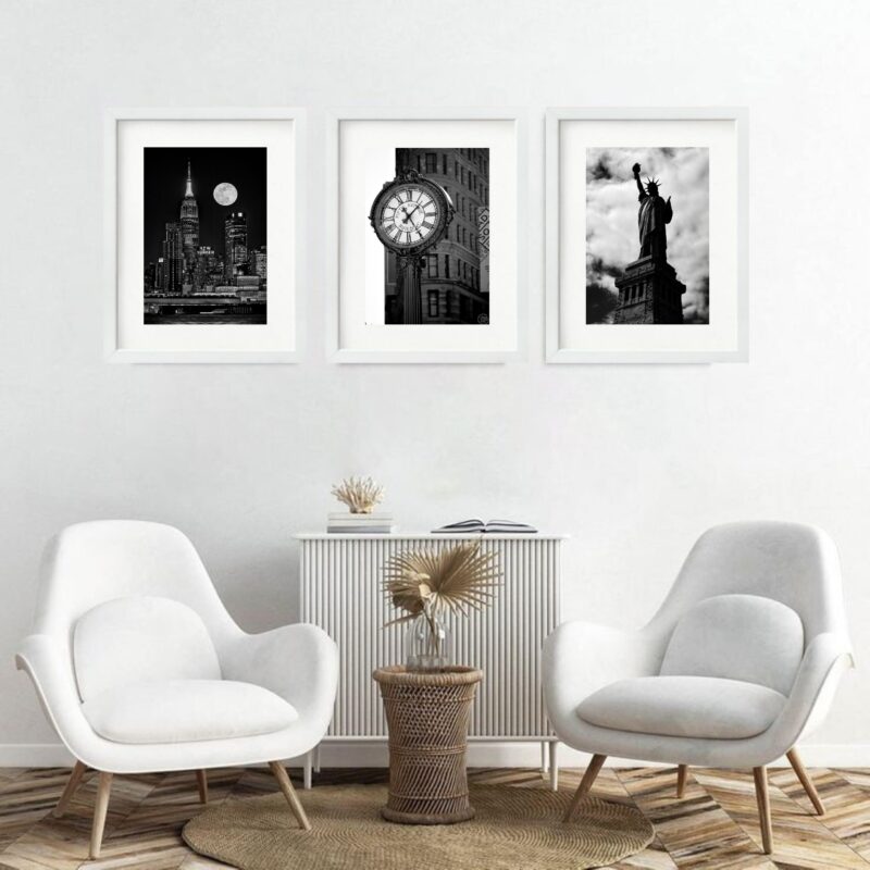 Kit 3 Quadros Grandes New York P&B - 60x48cm - Image 2