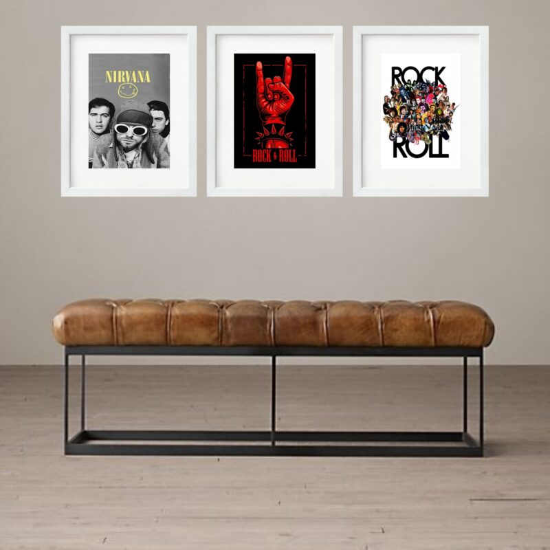 Kit 3 Quadros Grandes Nirvana Rock & Roll - 60x48cm - Image 2