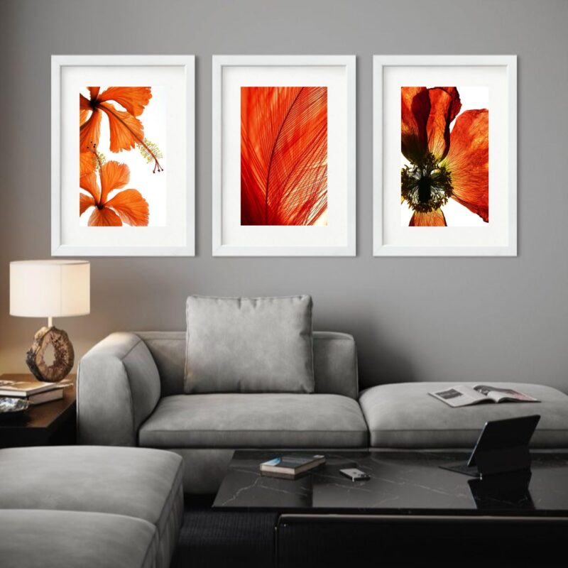 Kit 3 Quadros Grandes Orange - 60x48cm - Image 2