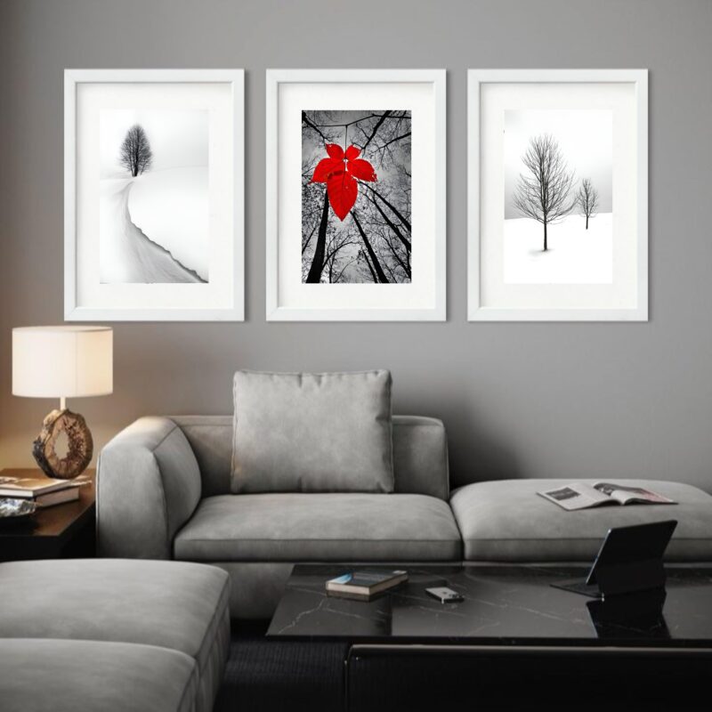 Kit 3 Quadros Grandes Outono Inverno - 60x48cm - Image 2