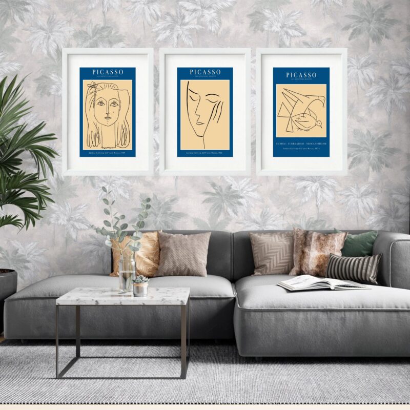 Kit 3 Quadros Grandes Picasso Les Dejeuners Dessins Collection 60x48cm - Image 2