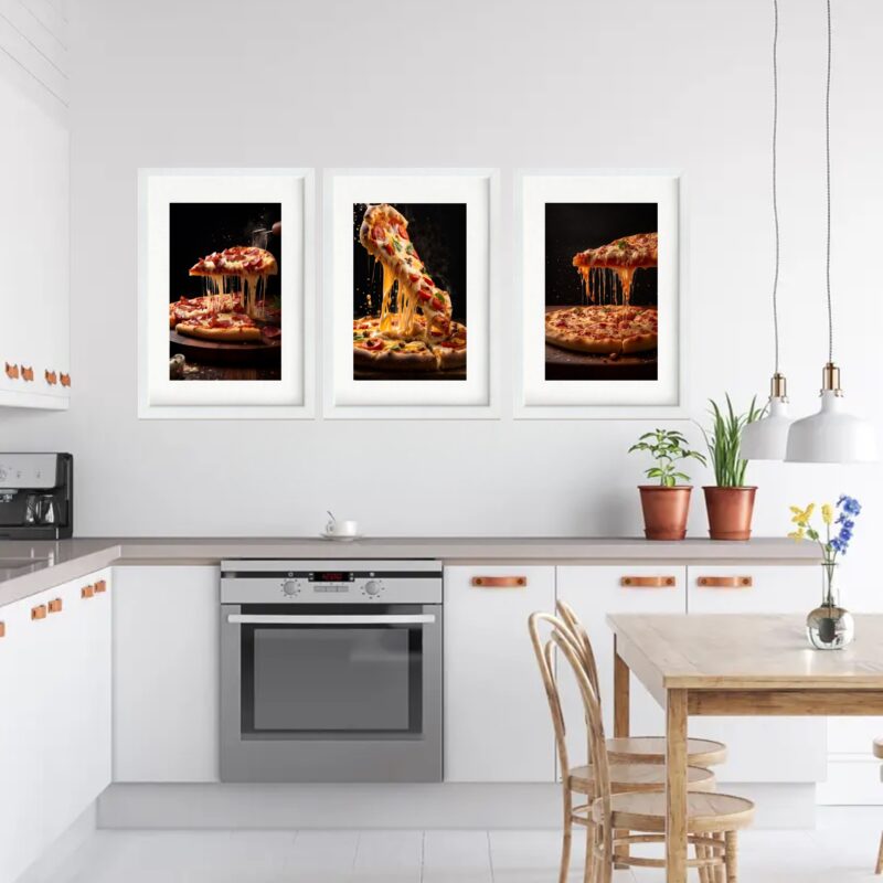 Kit 3 Quadros Grandes Pizzas 60x48cm - Image 2