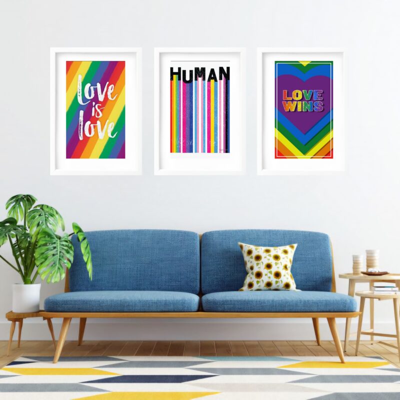Kit 3 Quadros Grandes Pride 60x48cm - Imagem 2