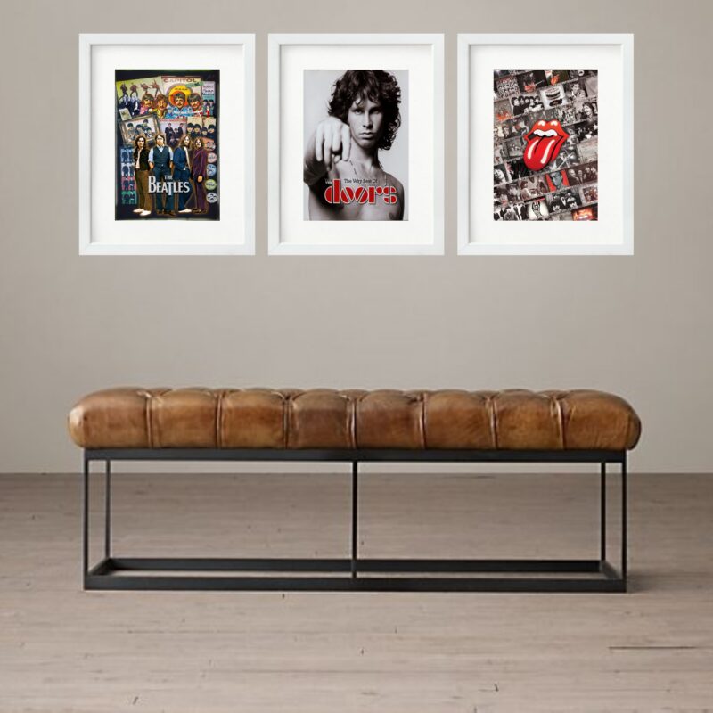 Kit 3 Quadros Grandes The Doors Rolling Stones & The Beatles - 60x48cm - Image 2