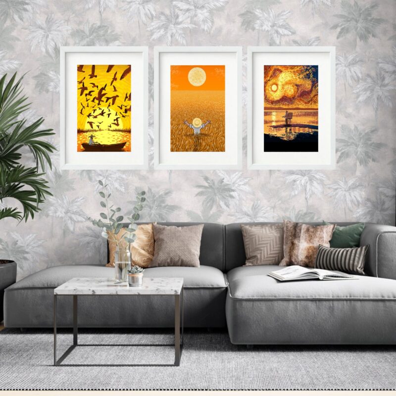 Kit 3 Quadros Grandes Van Gogh Releitura Collection I 60x48cm - Image 2