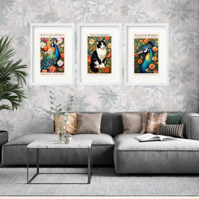 Kit 3 Quadros Grandes William Morris Collection 60x48cm - Image 2