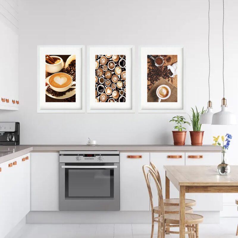 Kit 3 Quadros Grandes Xícaras Café 60x48cm - Image 2