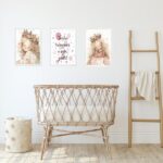 Kit 3 Quadros Infantis Princesa - Tenha Coragem Seja Gentil