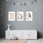 Kit 3 Quadros Quarto Infantil Tema Passarinhos