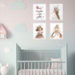 Kit 4 Quadros Infantis Princesas - Tenha Coragem