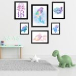 Kit 6 Quadros Quarto Infantil Fundo Do Mar Sereia