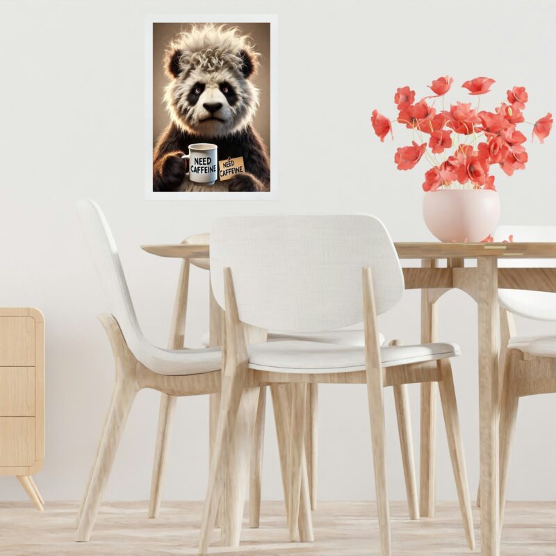 Quadro Decorativo Café Panda - Preciso De Cafeína