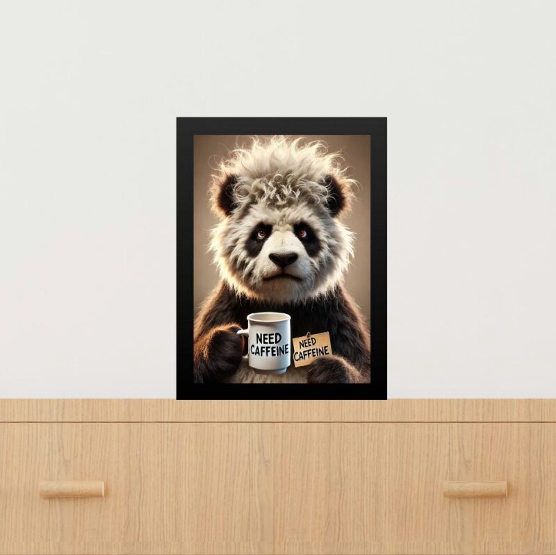 Quadro Decorativo Café Panda - Preciso De Cafeína