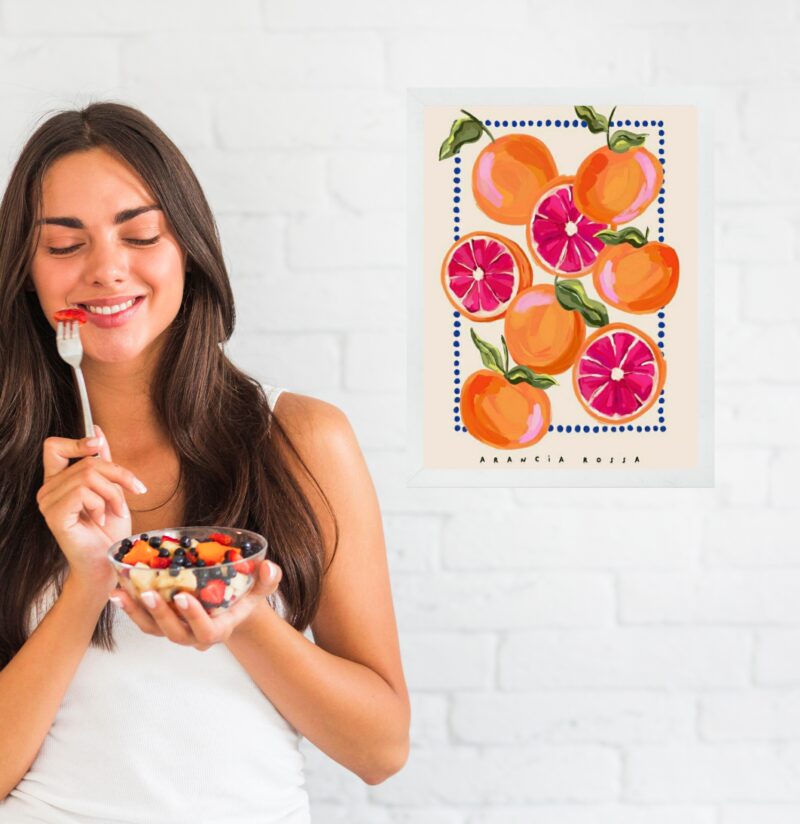 Quadro Decorativo Elegante Para Cozinha - Laranja