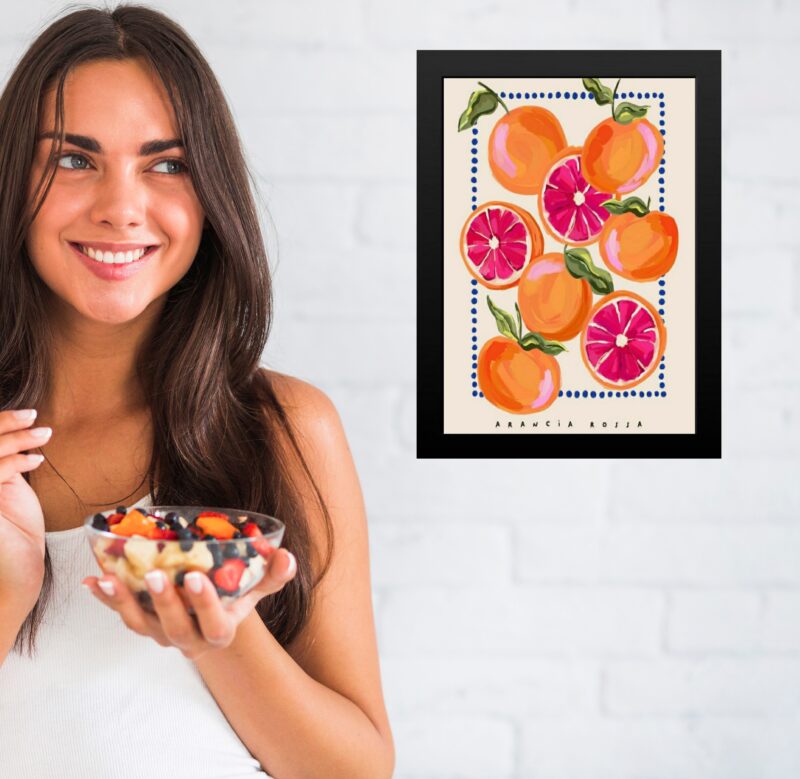 Quadro Decorativo Elegante Para Cozinha - Laranja