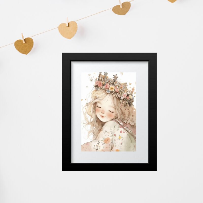 Quadro Infantil Grande Menina Princesa - 60x48 Cm