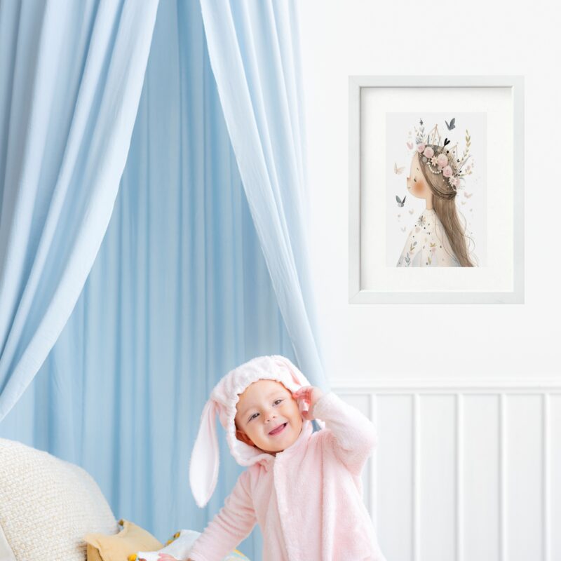 Quadro Infantil Grande Princesinha - 60x48 Cm