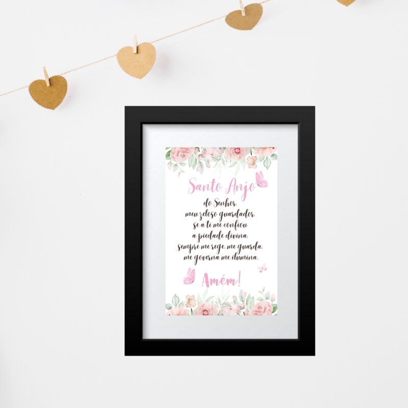 Quadro Infantil Santo Anjo Jardim - 60x48 Cm
