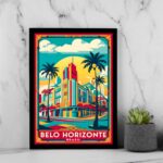 Quadro Poster Vintage Cidade De Belo Horizonte
