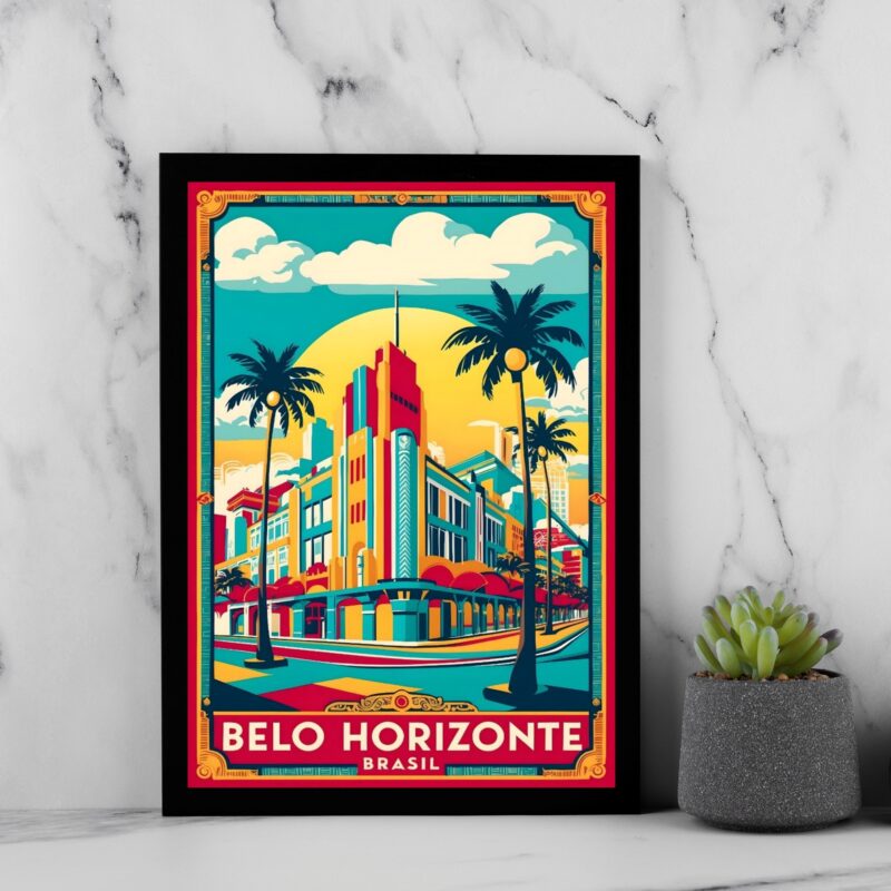 Quadro Poster Vintage Cidade De Belo Horizonte