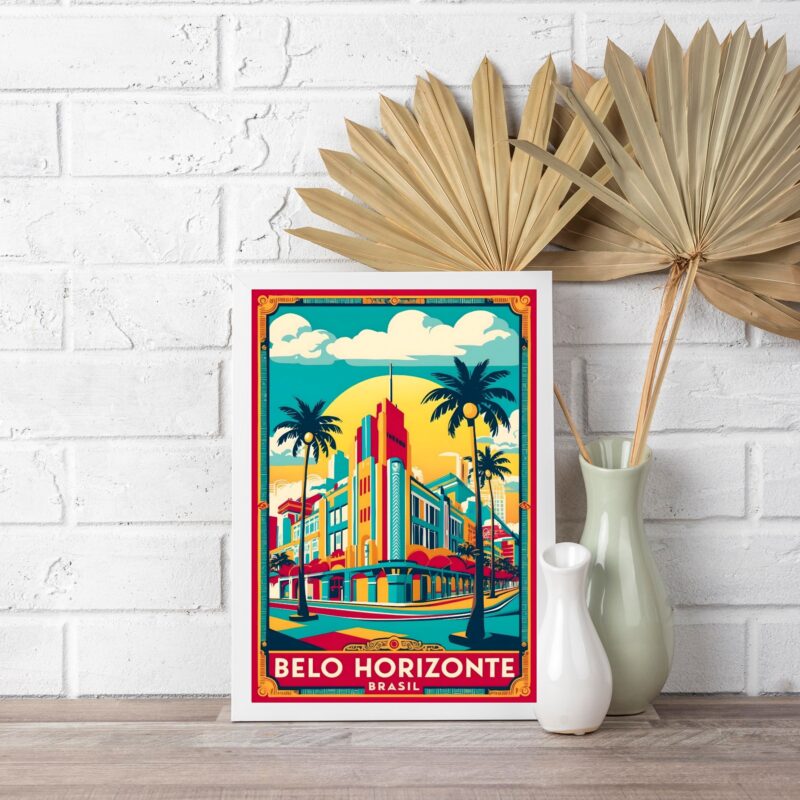 Quadro Poster Vintage Cidade De Belo Horizonte b