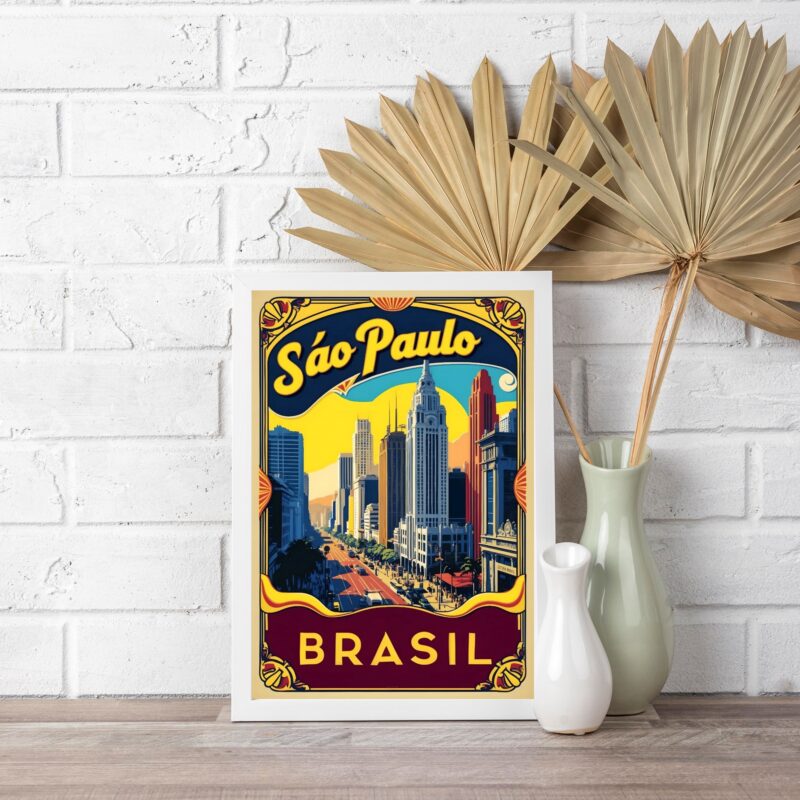 Quadro Poster Vintage Cidade De São Paulo b