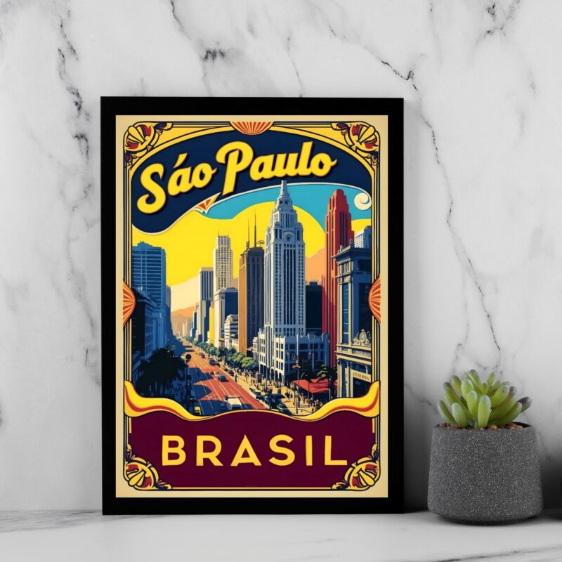 Quadro Poster Vintage Cidade De São Paulo