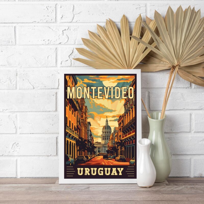 Quadro Poster Vintage Uruguay - Montevideo b