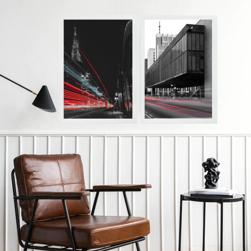 Kit 2 Quadros Cidade De São Paulo - Luzes
