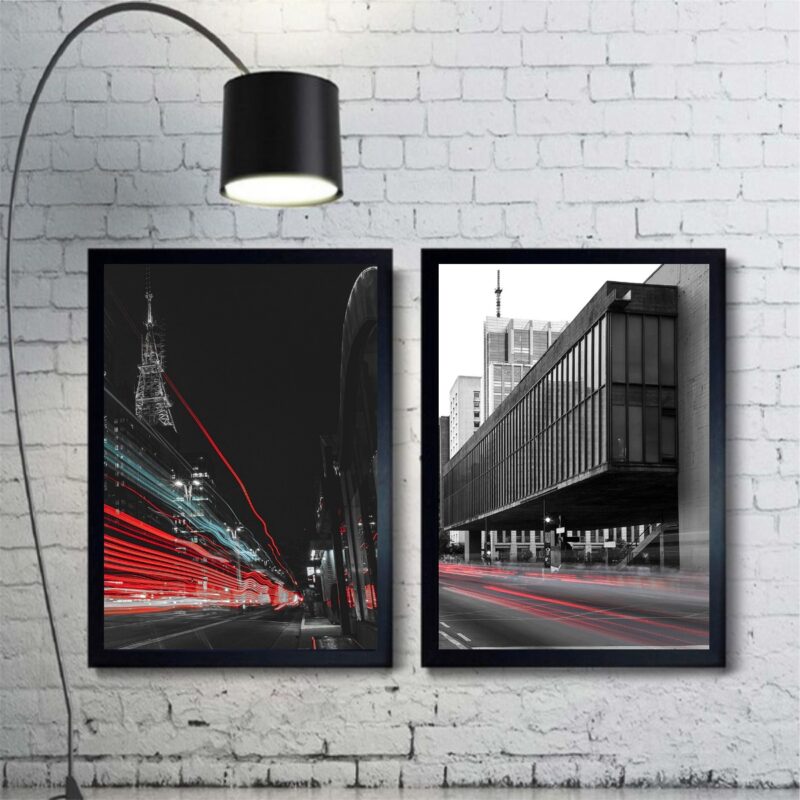 Kit 2 Quadros Cidade De São Paulo - Luzes