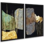 Kit 2 Quadros Decorativos Abstratos Contemporâneos