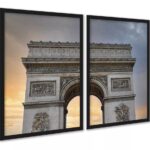 Kit 2 Quadros Decorativos Arco Do Triunfo